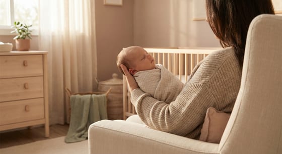 Parent and baby in a calm, restful moment