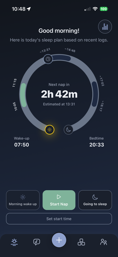 Nodd app screenshot: Suggested schedule